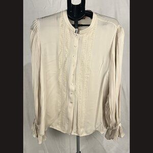 Valerie women's brown long sleeve button up blouse size XL